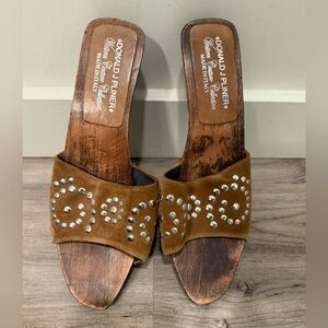 Donald J Pliner Western Couture
Collection Clog Brown Suede Studded
Womens 8